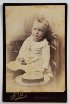 Cobleskill New York Cute Kid Ness Studio Art Nouveau Cabinet Card Photo GG12 - £12.01 GBP