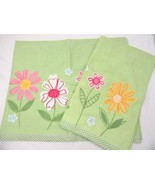 Pottery Barn Kids Daisy Garden Embroidered Green 2-PC 44 x 18 Lined Vala... - £25.54 GBP