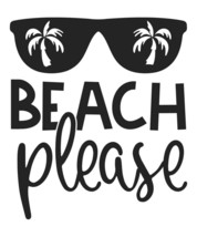 Beach Please Sunglasses Palm Trees Ocean Decal Sticker for car cup laptop - £7.18 GBP