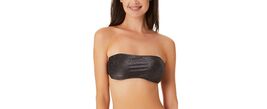 MSRP $20 California Waves Juniors Metallic Bandeau Bikini Top Black Size... - $2.97