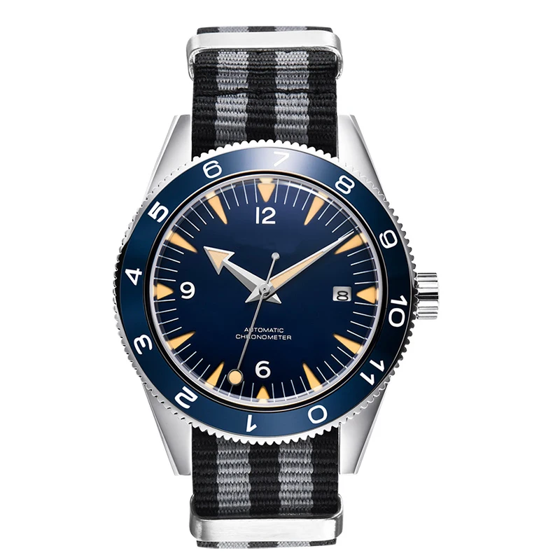 Unisex Watch Corgeut 41mm Automatic Mechanical Watch Men   007 Clock Nylon Strap - £196.50 GBP