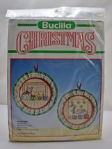 Bucilla Christmas "Samplers" Hoop Pair Counted Cross Stitch Kit - 5" Round - $18.95