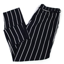 Mango Suit Womens S Pull On Pants Trousers Navy Blue White Striped Career  - £15.21 GBP