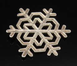 BREAKELL 925 Silver - Vintage Fancy Snowflake Cutout Brooch Pin - BP9824 - $82.53