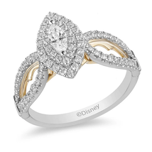 Enchanted Disney Jasmine 1.2CT Marquise Cut Diamond Double Frame Engagement Ring - £103.09 GBP
