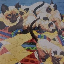 Cat Needlepoint Kit Siamese Roger Reinardy Patchwork Long Stitch Monarch Horizon - £37.80 GBP