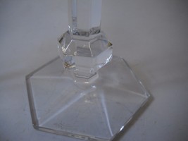 Set Of 5 Crystal Candle Sticks With Hexagon Base And Art - £34.82 GBP