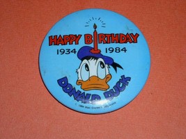 Donald Duck Birthday Vintage Pinback Button 1984 - £9.57 GBP