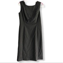 Antonio Melani Gray Beaded Jewel Sheath Dress womens 4 - $14.36