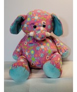 Ganz Baby 12&quot; Floral Cutie Elephant Pink &amp; Blue plush stuffed animal  - £10.20 GBP