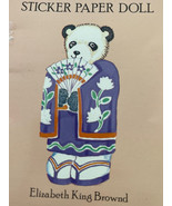  Adorable Uncut 1991 PANDA BEAR Paper Doll By Elizabeth KING Brown - £1.49 GBP