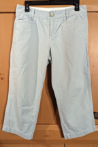 Eddie Bauer Blakely Fit Capri Cropped Khaki Chino Pants Womens 6 Light Blue Gray - £12.35 GBP