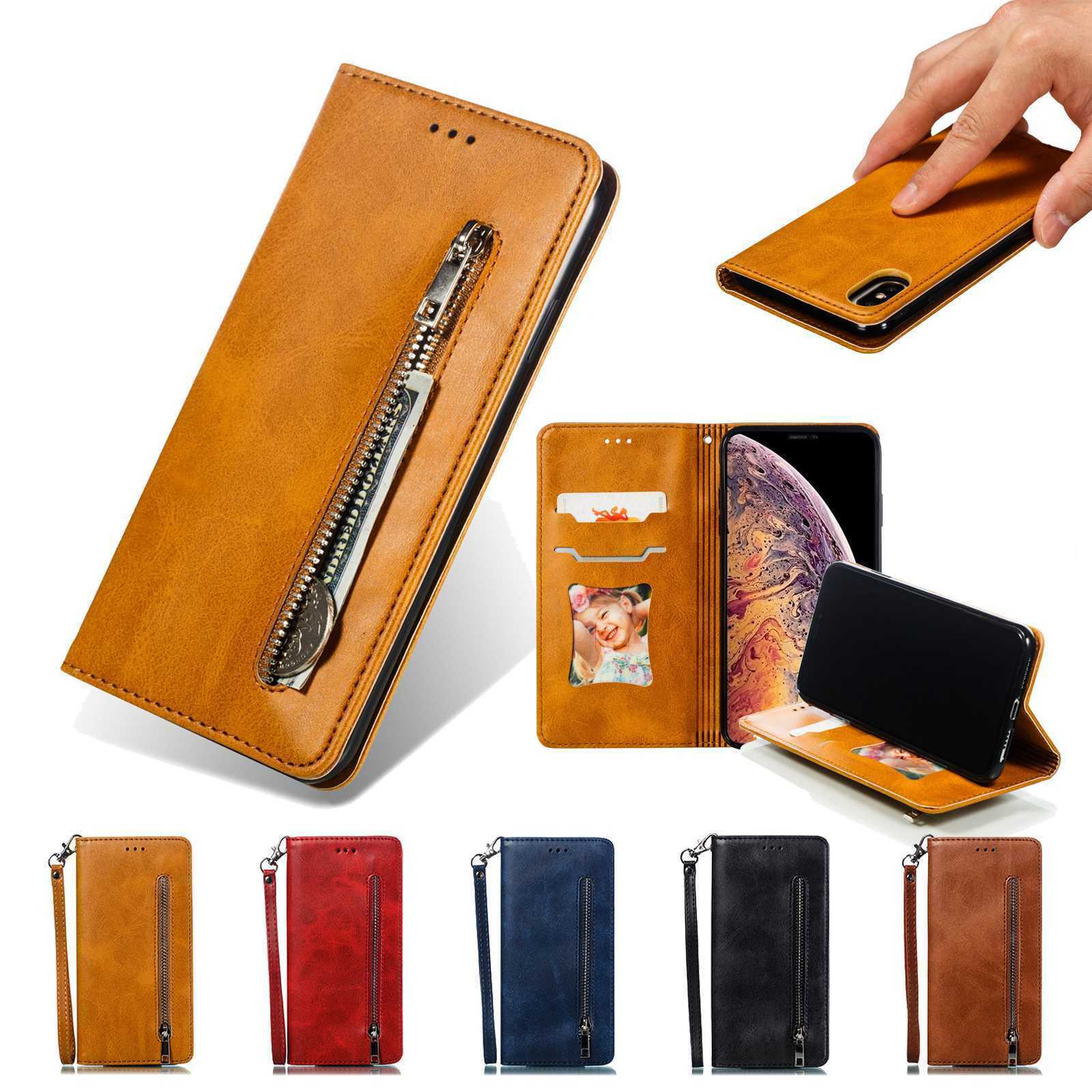 Zipper Leather Wallet Magnetic Case Flip Cover For Apple iPhone XS MAX XR 8 7 6