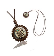 Pendant Necklace Custom Image Wood Handmade Glass for - £41.01 GBP