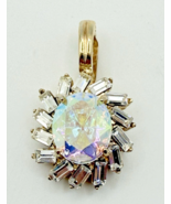 Vintage Roman AB Rhinestone Pendant – Starburst Design w/ Enhancer Bail - $13.25