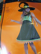 Girl&#39;s Size Small 4-6X Twisted Witch Halloween Costume Hoop Skirt Dress Hat New - £19.18 GBP