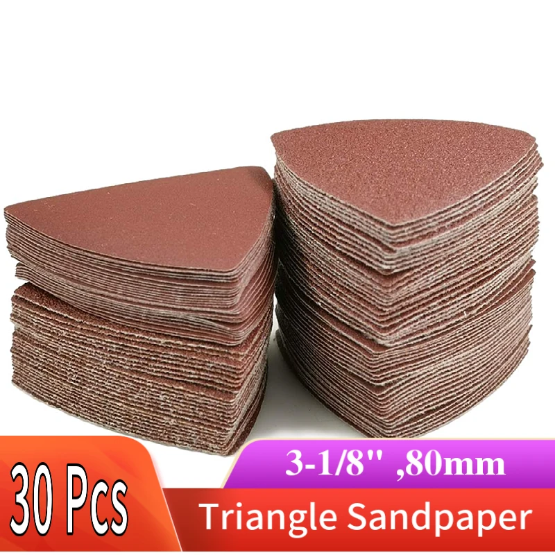 3-1/8&quot; Sanding Disc 80mm Triangular Hook &amp; Loop Triangle Sandpaper Fit 3-1/8 Inc - £132.28 GBP