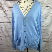 Brooks Brothers Sweater Cardigan Womens M Blue V Neck Long Sleeve Pockets Preppy - £14.61 GBP