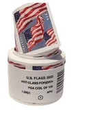 100 USPS Forever Postage Stamps US Flags 2022 Sealed Roll of 100 - $49.00