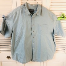 Eddie Bauer Blue Short Sleeve Button Down Collared Pocket Shirt Mens Siz... - $14.03