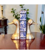 Brass Mallard Duck Head Bookends 2pc Set MCM Vintage Korea 6.5” - £26.76 GBP