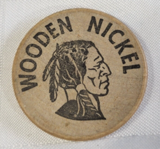 Native American Buffalo Themed Wooden Nickel 5 Cent Canada Canadian Alberta - £15.04 GBP