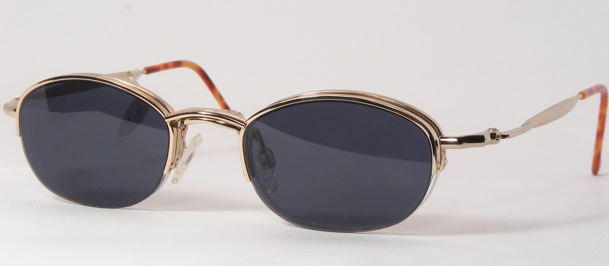 Vintage Iga Multi Clip FC 02 01 Oro Gafas W/ Gris con Clip Lente 47-20-1... - $76.22