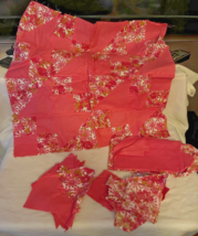 Pink Floral Vintage Quilt Pieces Ready to Finish - £16.57 GBP