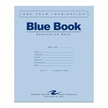 Single Roaring Spring Exam Blue Book 8 leaves16 pages Wide Rule Stapled ... - $1.99