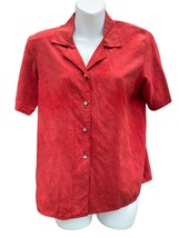 Saks 5th Ave Real Clothes Blouse Womens Petite Silk red top Vintage 90&#39;s - £11.68 GBP