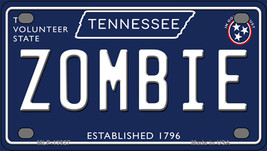 Zombie Tennessee Blue Novelty Mini Metal License Plate - £11.76 GBP