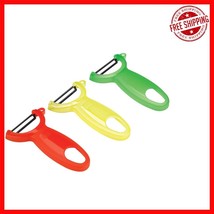 Razor-Sharp 4-Inch Swiss Peeler Set in Red, Green, Yellow - Ergonomic De... - $538.81 MXN