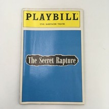 1989 Playbill Ethel Barrymore Theatre &#39;The Secret Rapture&#39; Mary Beth Hurt - £22.78 GBP