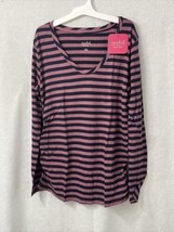 Long Sleeve Scoop Neck Side Shirred Maternity T-Shirt by Ingrid &amp; Isabel™ Size L - £3.88 GBP