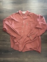 Columbia Shirt Adult Medium Red Plaid Button Up Fishing Long Sleeve Mens - $15.88
