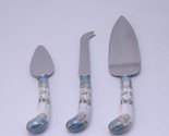 Prill Sheffield England 3pc Cake Pastry Cutlery Set Porcelain Handles - £39.35 GBP