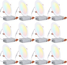 Torchstar 12-Pack 6 Inch 5Cct Ultra-Thin Led Recessed Lighting, Cri, Etl Listed - £77.71 GBP