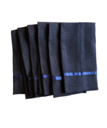 Set of 6 Mike & Ally Linen Finger Tip Guest Towels, Navy Blue - $80.00
