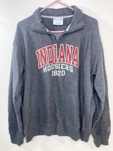 Champion Indiana Hoosiers 1/3  Zip Sweatshirt Gray Large  - £17.87 GBP