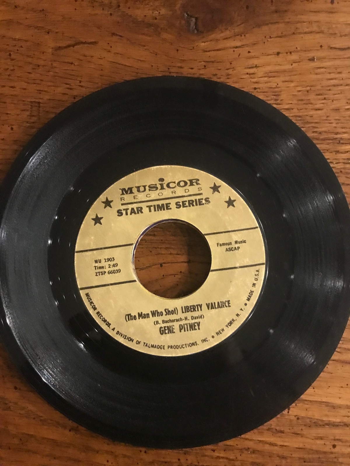 Gene Pitney 45 The Man Who Show Liberty Vance - $7.00