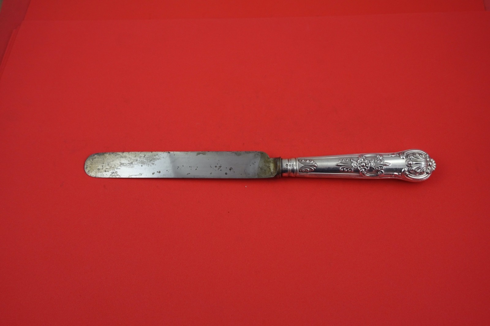 Queens By Hunt & Ruskell Sterling Silver Dinner Knife carbon steel blade 10 3/4" Item image 2