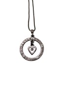 Brighton Heart Center Pendant Reversible Bronze Crystal Necklace J1 - $558.24 MXN