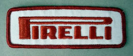 PIRELLI TIRES  red and white car racing vintage jacket or shirt patch - $8.00