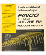 1965 Finney Color TV Antennas Advertisement Vintage UHF VHF Electronics ... - $366.58 MXN