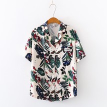 2019 Spring Summer fashion Hawaii shirts Blouse beach Tops Women leaf Print Shor - £150.28 GBP