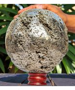 A+ GOLDEN PYRITE Crystal Sphere Healing Metaphysical Stone Decor Gift 190mm - $1,937.27