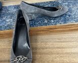 Stuart Weitzman Gray Suede Heels with Decorative Buckle - $74.25