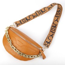 Plaid Women&#39;s Waist Bag PU Leather Belt Bags With  Chain Crossbody  Bags Thick H - £62.54 GBP