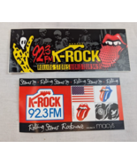 Lot 2 Rolling Stones 92.3 K-Rock Bumper Stickers World Tour 94/95 &amp; Rock... - $16.78