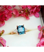 Certified Natural Teal Sapphire Gemstone Ring Woman Wedding Gift Ring Wo... - £628.74 GBP